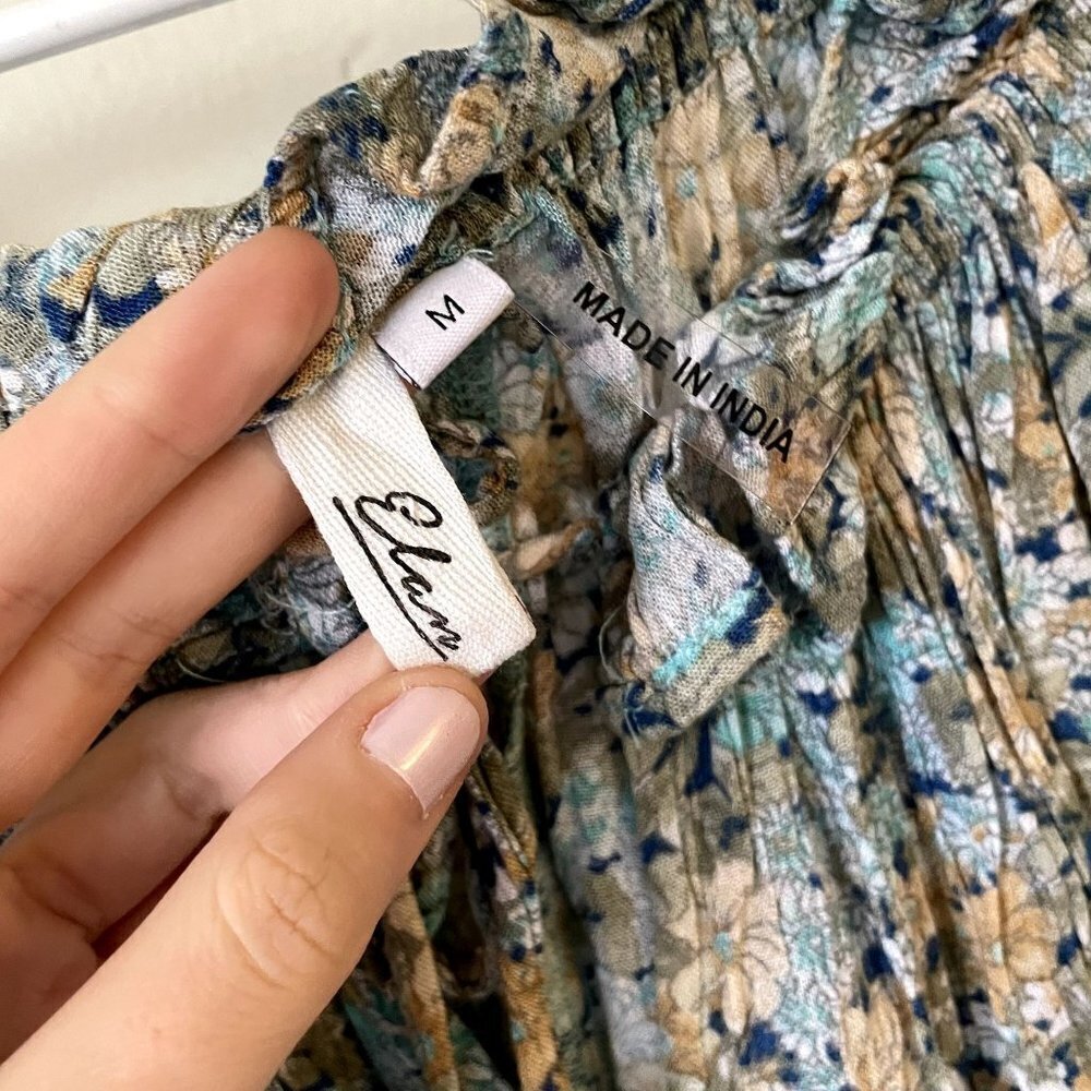 Elam rayon floral off the shoulder long sleeved flowy top rayon - Picture 4 of 6